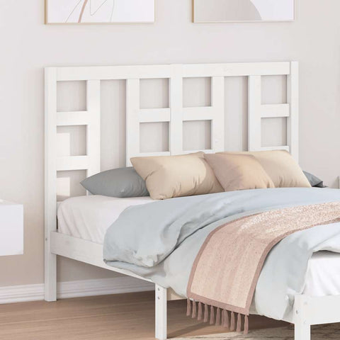 vidaXL Bed Headboard White 126x4x100 cm Solid Wood Pine