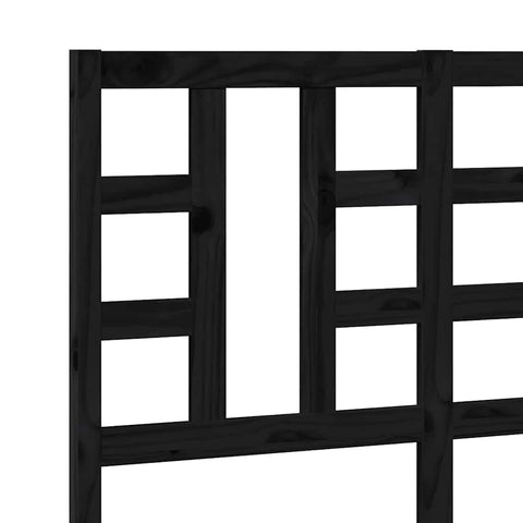vidaXL Bed Headboard Black 126x4x100 cm Solid Wood Pine