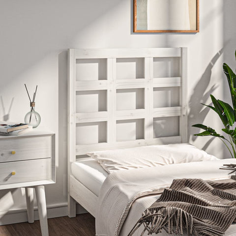 vidaXL Bed Headboard White 80.5x4x100 cm Solid Wood Pine