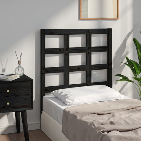 vidaXL Bed Headboard Black 80.5x4x100 cm Solid Wood Pine