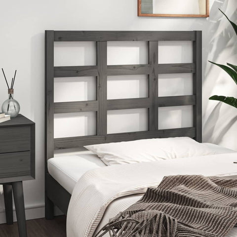 vidaXL Bed Headboard Grey 105.5x4x100 cm Solid Wood Pine