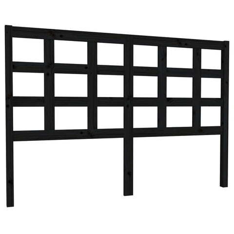 vidaXL Bed Headboard Black 145.5x4x100 cm Solid Wood Pine