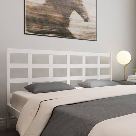 vidaXL Bed Headboard White 205.5x4x100 cm Solid Wood Pine