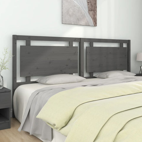 vidaXL Bed Headboard Grey 205.5x4x100 cm Solid Pine Wood
