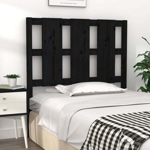 vidaXL Bed Headboard Black 105.5x4x100 cm Solid Wood Pine