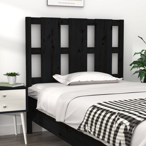 vidaXL Bed Headboard Black 105.5x4x100 cm Solid Wood Pine