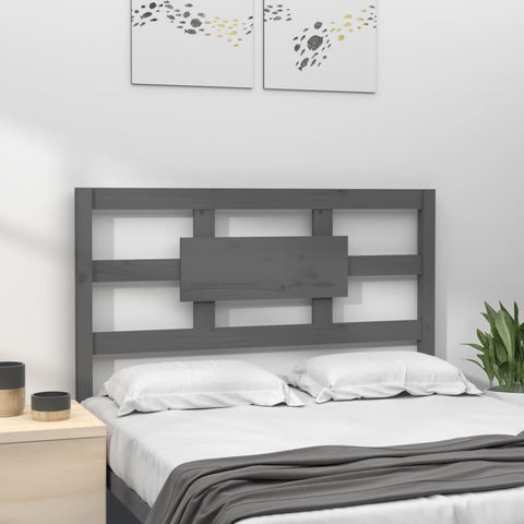 vidaXL Bed Headboard Grey 105.5x4x100 cm Solid Wood Pine
