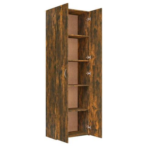 vidaXL Office Cabinet Smoked Oak 60x32x190 cm Engineered Wood