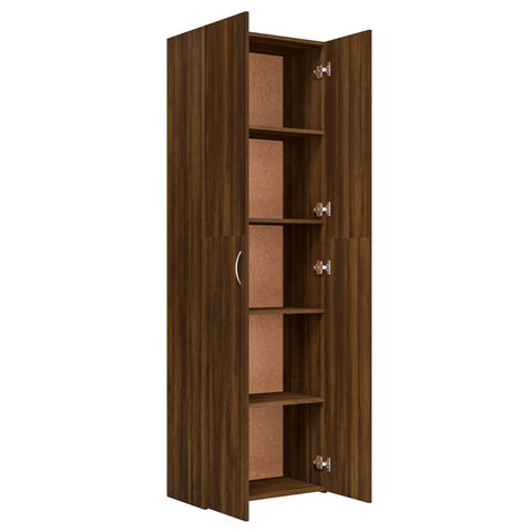 vidaXL Office Cabinet Brown Oak 60x32x190 cm Engineered Wood