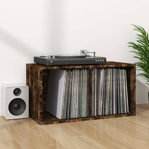 vidaXL Vinyl Storage Box Smoked Oak 71x34x36 cm Engineered Wood