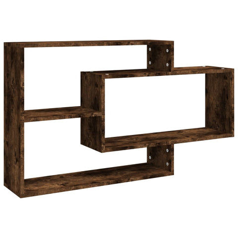 vidaXL Wall Shelf Smoked Oak 104x20x58.5 cm Engineered Wood