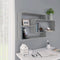 vidaXL Wall Shelf Grey Sonoma 104x20x58.5 cm Engineered Wood