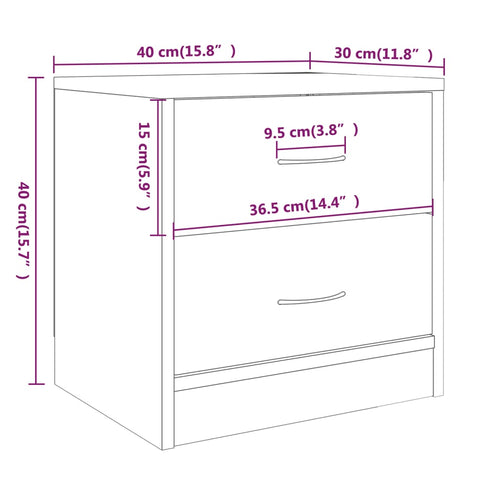 vidaXL Bedside Cabinets 2 pcs Grey Sonoma 40x30x40 cm Engineered Wood