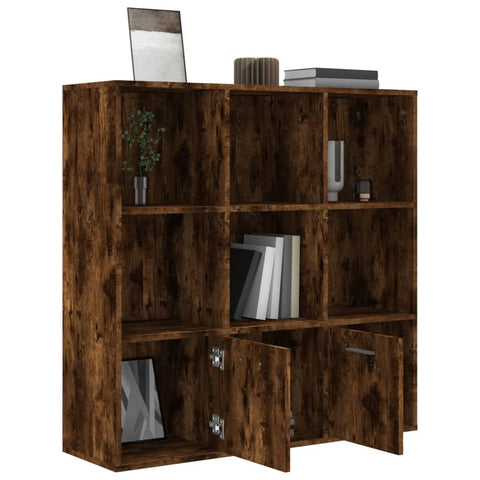 vidaXL Book Cabinet Smoked Oak 98x30x98 cm
