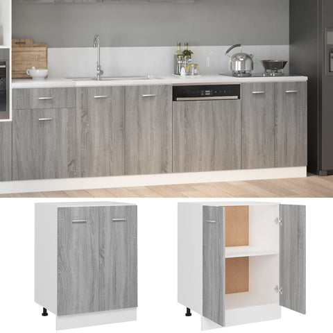 vidaXL Bottom Cabinet Lyon Grey Sonoma 60x46x81.5 cm Engineered Wood