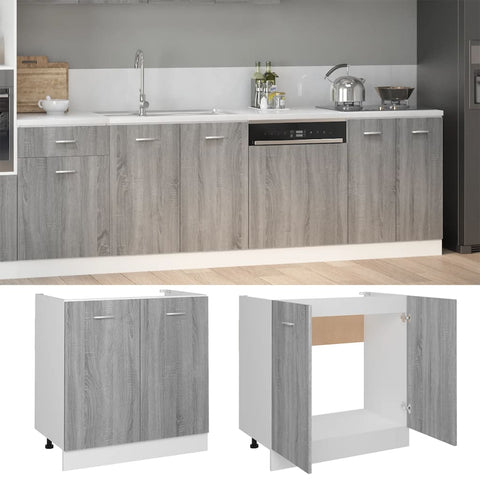 vidaXL Sink Bottom Cabinet Lyon Grey Sonoma 80x46x81.5 cm Engineered Wood