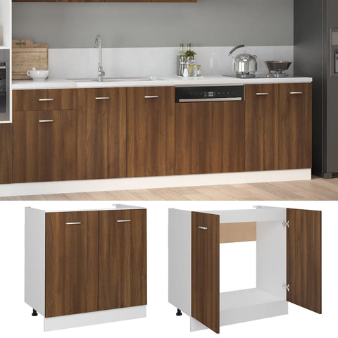 vidaXL Sink Bottom Cabinet Lyon Brown Oak 80x46x81.5 cm Engineered Wood