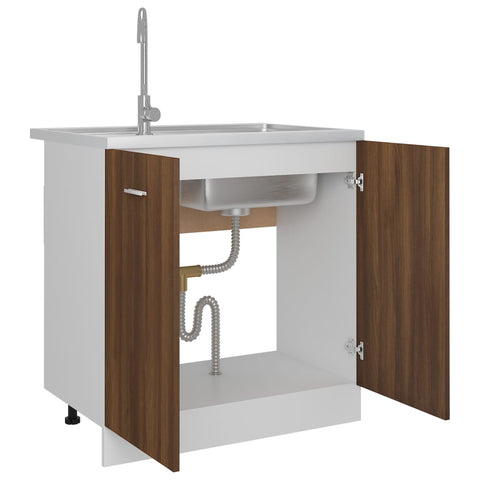 vidaXL Sink Bottom Cabinet Lyon Brown Oak 80x46x81.5 cm Engineered Wood