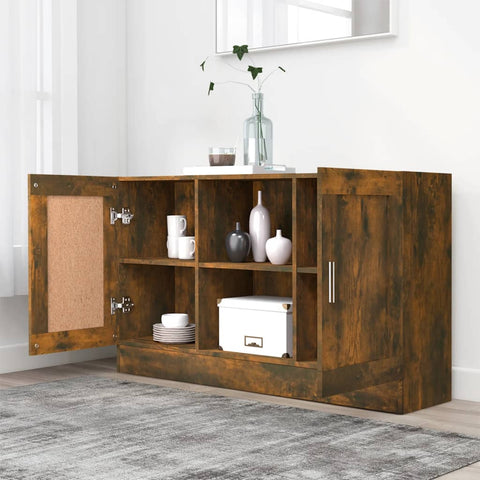 vidaXL Sideboard Smoked Oak 120x30.5x70 cm Engineered Wood