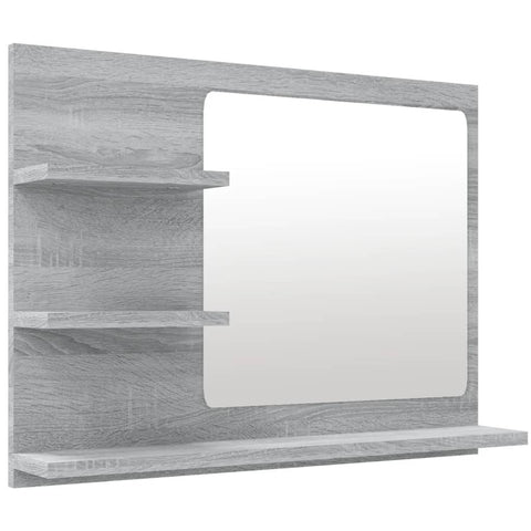 vidaXL Bathroom Mirror Grey Sonoma 60x10.5x45 cm Engineered Wood