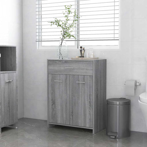 vidaXL Bathroom Cabinet Grey Sonoma 60x33x80 cm Engineered Wood