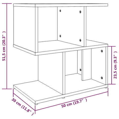 vidaXL Bedside Cabinet Smoked Oak 50x30x51.5 cm Engineered Wood