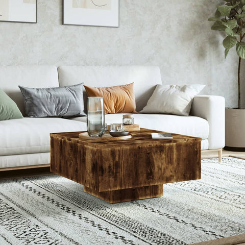 vidaXL Coffee Table Smoked Oak 60x60x31.5 cm Engineered Wood