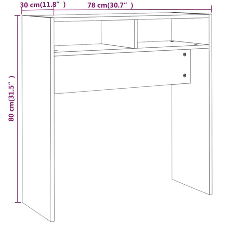 vidaXL Console Table Smoked Oak 78x30x80 cm Engineered Wood