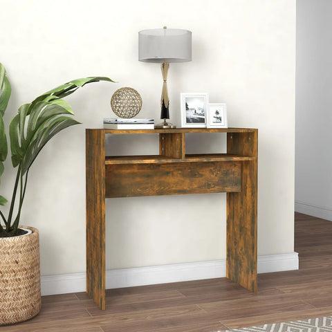vidaXL Console Table Smoked Oak 78x30x80 cm Engineered Wood