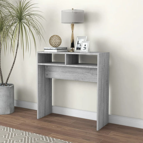 vidaXL Console Table Grey Sonoma 78x30x80 cm Engineered Wood