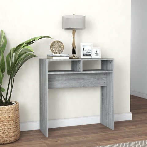 vidaXL Console Table Grey Sonoma 78x30x80 cm Engineered Wood