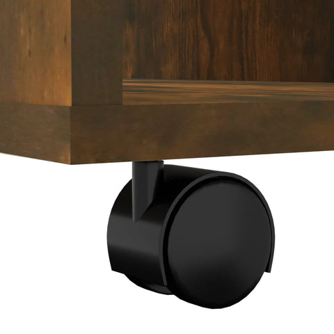 vidaXL Rolling Cabinet Smoked Oak 60x53x72 cm Engineered Wood