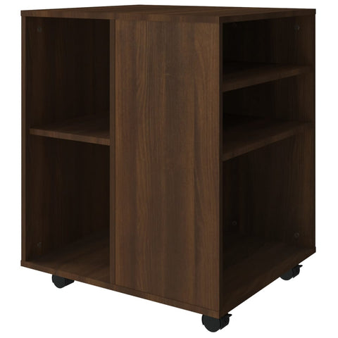 vidaXL Rolling Cabinet Brown Oak 60x53x72 cm Engineered Wood