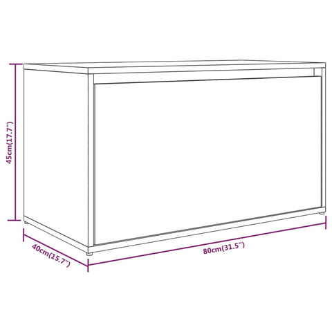vidaXL Hall Bench 80x40x45 cm Smoked Oak Engineered Wood