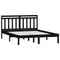3100573 vidaXL Bed Frame without Mattress Black Solid Wood 140x190 cm (810001+814098)