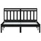 3100573 vidaXL Bed Frame without Mattress Black Solid Wood 140x190 cm (810001+814098)