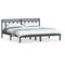3100611 vidaXL Bed Frame without Mattress Grey Solid Wood 200x200 cm (810039+814116)