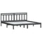 3100611 vidaXL Bed Frame without Mattress Grey Solid Wood 200x200 cm (810039+814116)
