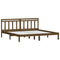 3100612 vidaXL Bed Frame without Mattress Honey Brown Solid Wood 200x200 cm (810040+814117)