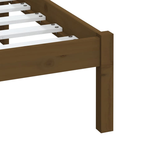 3100612 vidaXL Bed Frame without Mattress Honey Brown Solid Wood 200x200 cm (810040+814117)