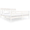 3100675 vidaXL Bed Frame without Mattress White Solid Wood 200x200 cm (810451+814115)