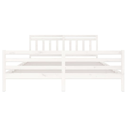 3100675 vidaXL Bed Frame without Mattress White Solid Wood 200x200 cm (810451+814115)