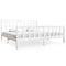 3100979 vidaXL Bed Frame without Mattress White Solid Wood 200x200 cm (810103+814115)