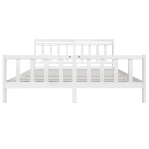 3100979 vidaXL Bed Frame without Mattress White Solid Wood 200x200 cm (810103+814115)