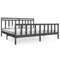 3100980 vidaXL Bed Frame without Mattress Grey Solid Wood 200x200 cm (810104+814116)