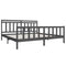 3100980 vidaXL Bed Frame without Mattress Grey Solid Wood 200x200 cm (810104+814116)