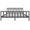 3100980 vidaXL Bed Frame without Mattress Grey Solid Wood 200x200 cm (810104+814116)