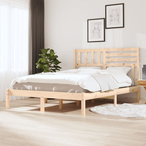 vidaXL Bed Frame without Mattress 120x190 cm Small Double  Solid Wood Pine
