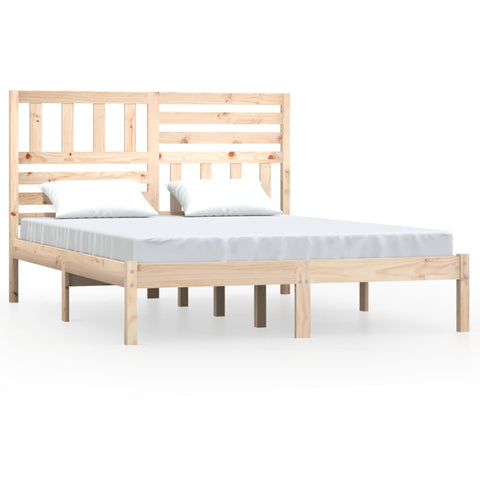 vidaXL Bed Frame without Mattress Solid Wood Pine 140x190 cm