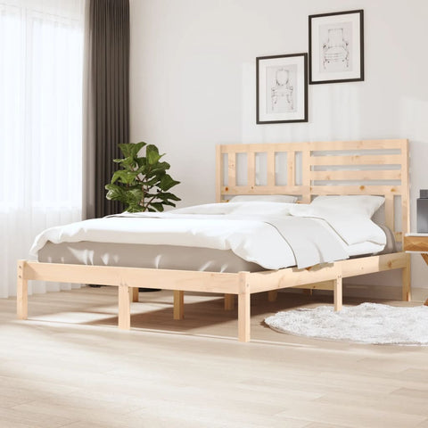 vidaXL Bed Frame without Mattress Solid Wood Pine 140x190 cm